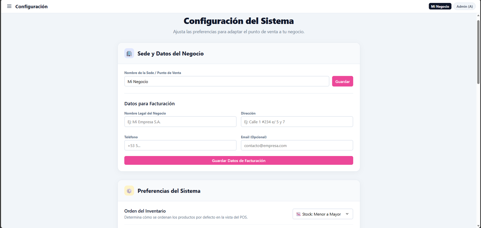 Configuración - Parte 1